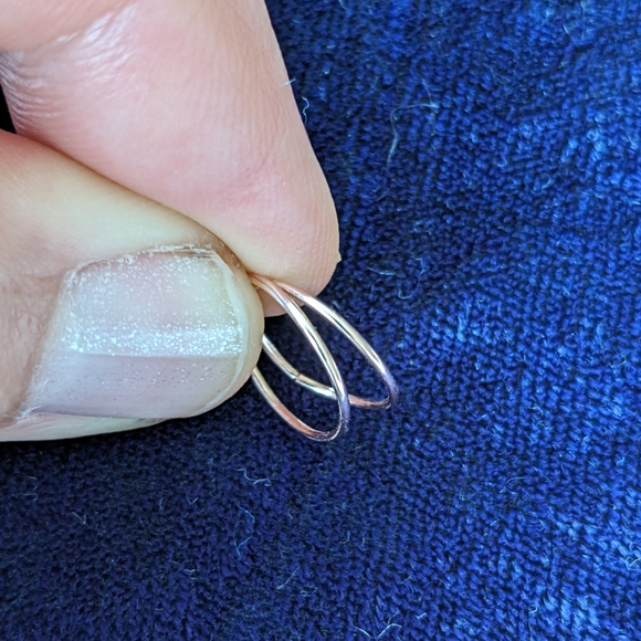 Solid 10K Gold Minimalist Hoops Earrings, Rose Gold - Picture 6 of 6